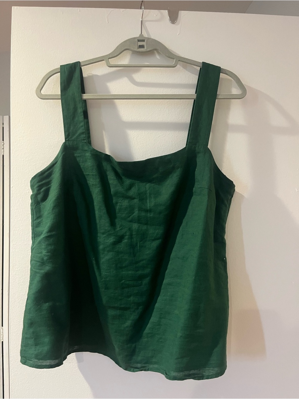 J. Crew Deep Green Square-Neck Tank Top